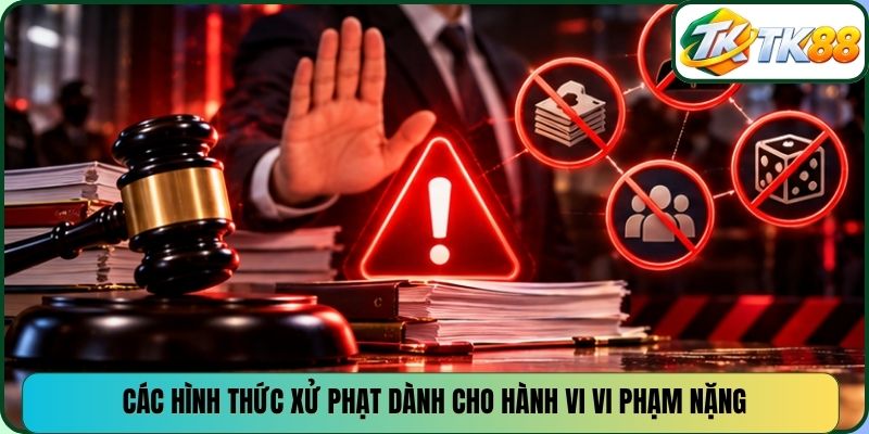 Các hình thức xử phạt dành cho hành vi vi phạm nặng