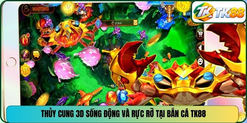 Thủy cung 3D sống động và rực rỡ tại bắn cá TK88